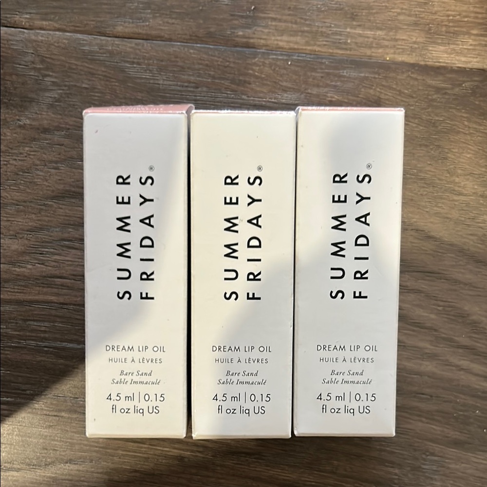 3xSummer Fridays Bare Sand Lip Oil Trio